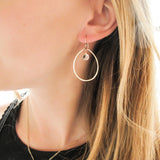 quartz gemstone hoop earrings by delia langan