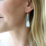 long flat teardrop earrings in sterling silver by delia langan