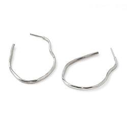 irregular sterling silver hoop earrings