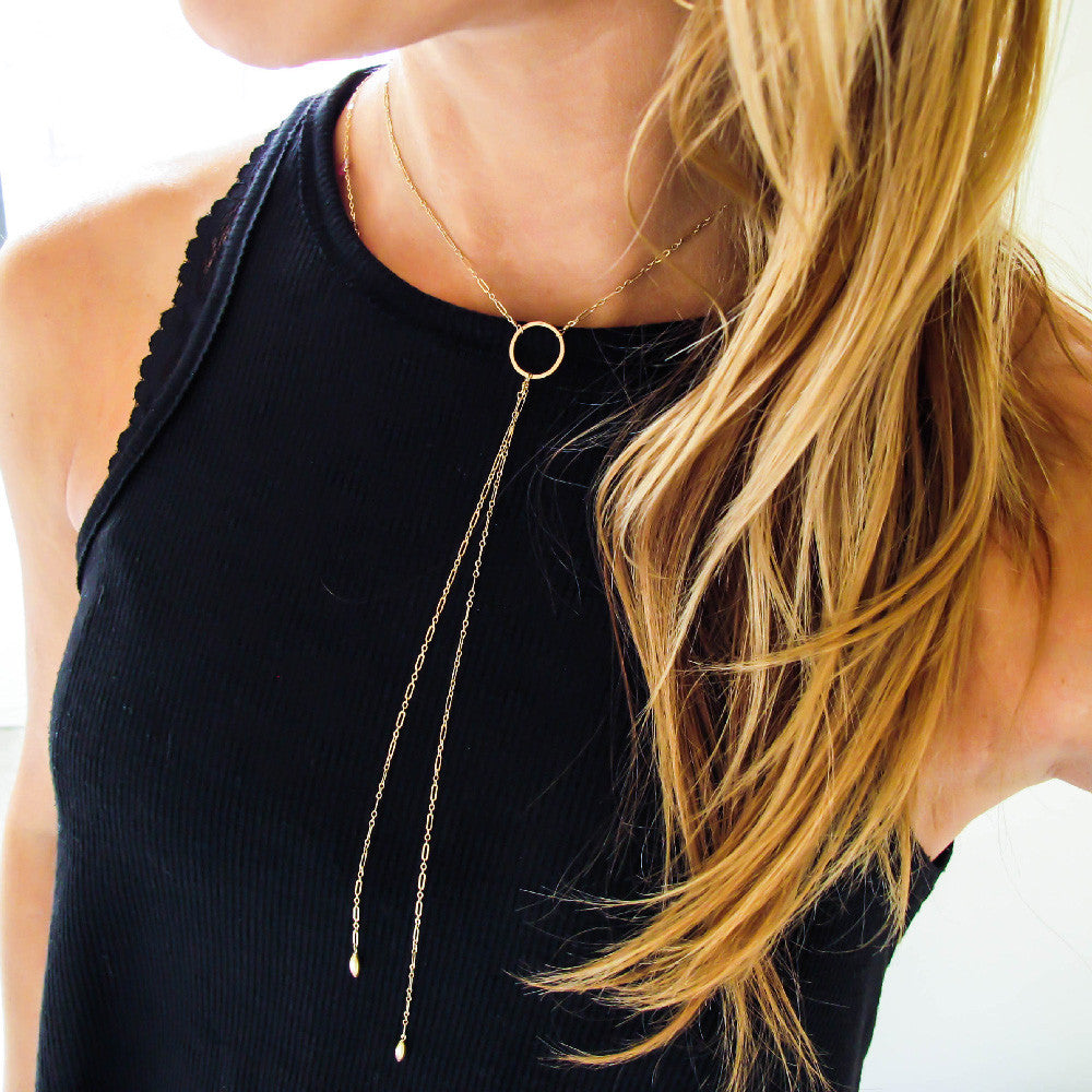 medium gold bolo necklace by delia langan jewelry