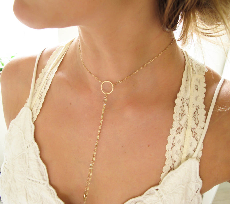 medium gold bolo necklace y shaped necklace by delia langan jewelry