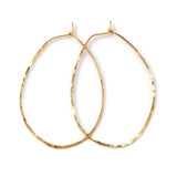 oval shaped gold endless hoop earrings