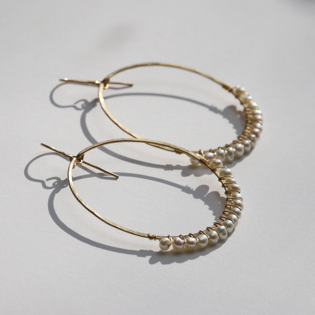 2 inch Endless Thin Hoop Earrings | Handmade by Delia Langan Rose Gold Fill