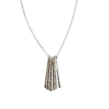 sterling silver different strokes fringe pendant necklace on a white surface