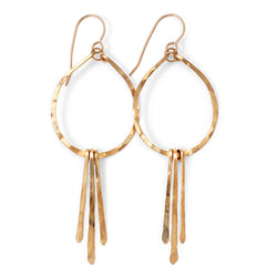 small teardrop fringe earrings in gold by delia langan jewelry