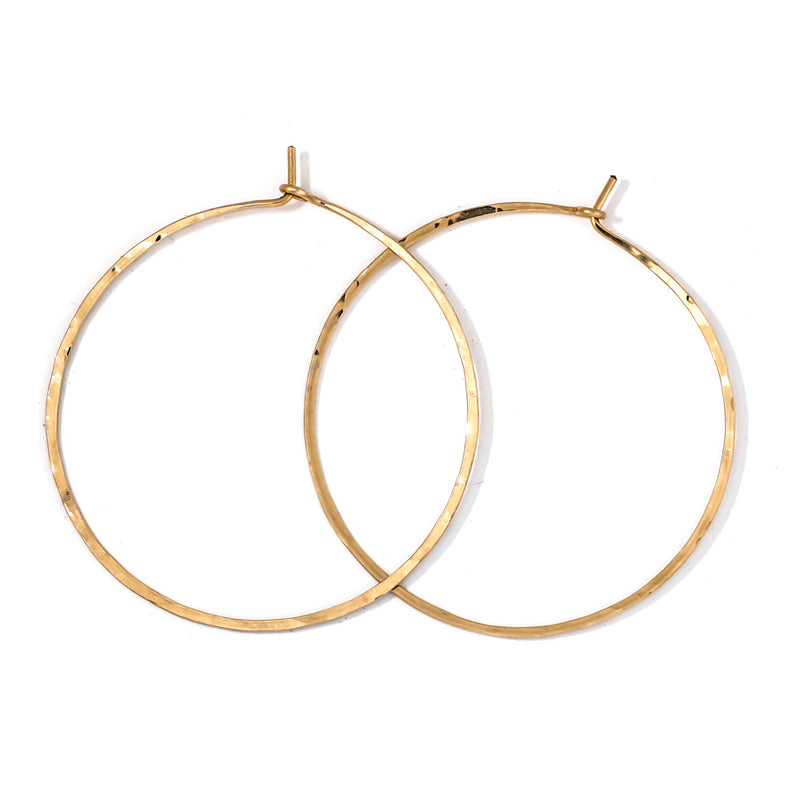 delicate thin solid 14k gold hoop earrings