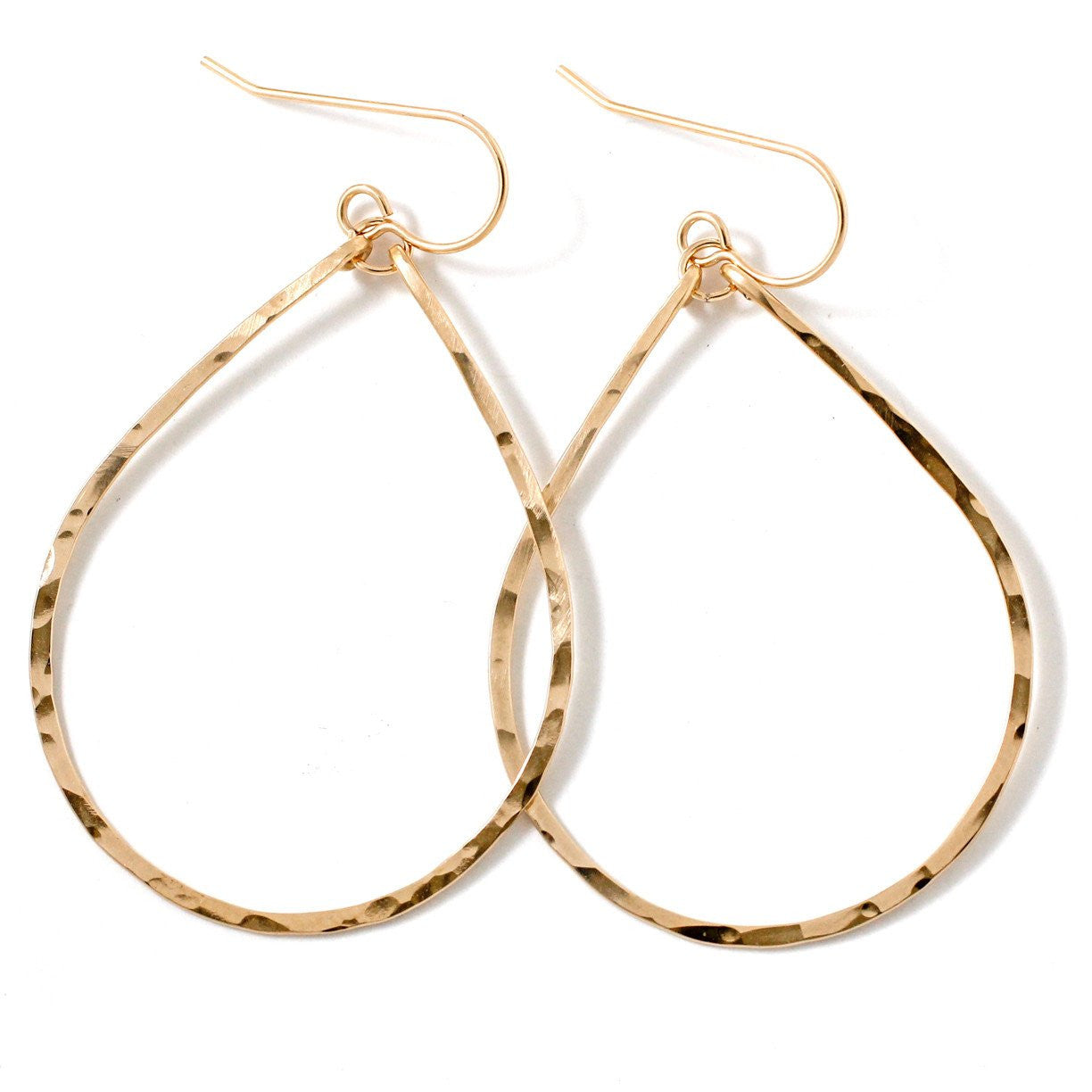 gold teardrop hoop earrings