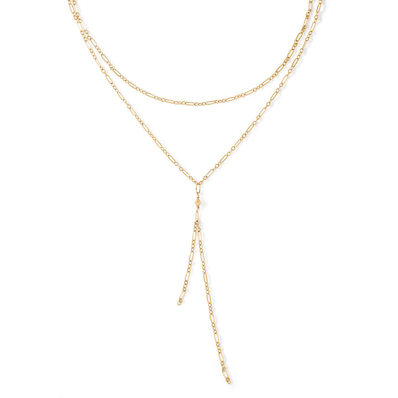 gold chain tied up choker necklace by delia langan jewelry