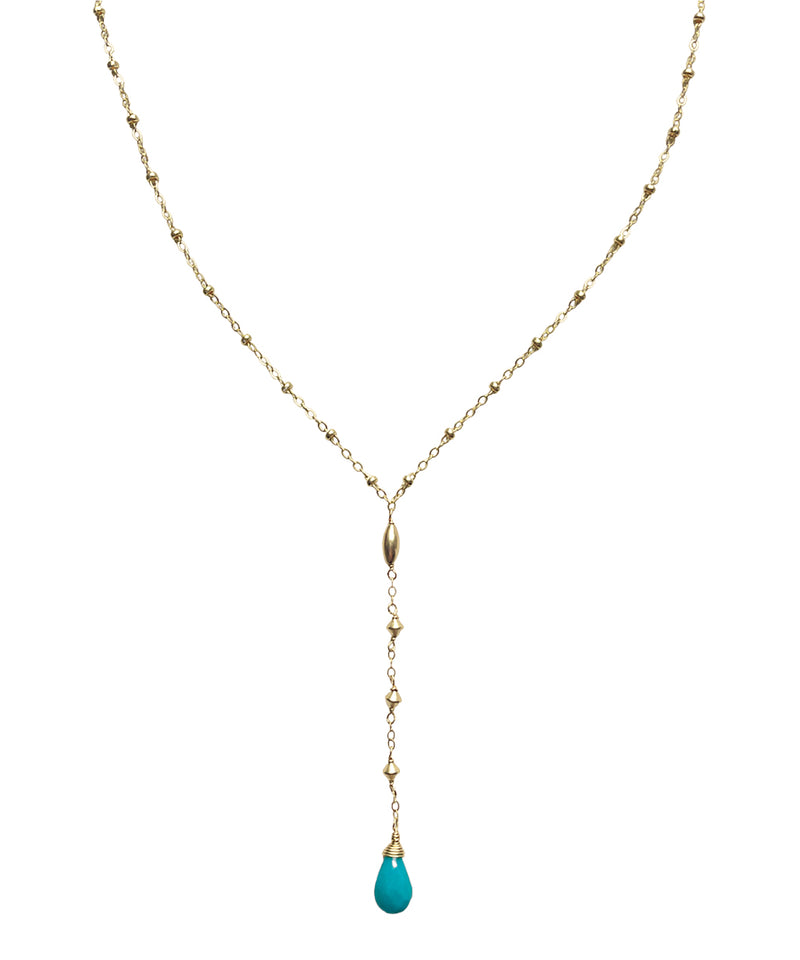 Y Gemstone Necklace - Turquoise