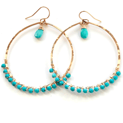 XL Turquoise Love Hoops