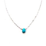 turquoise necklace with silver chain