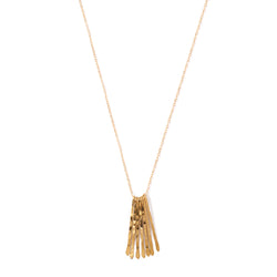 long gold hammered fringe necklace by delia langan jewelry