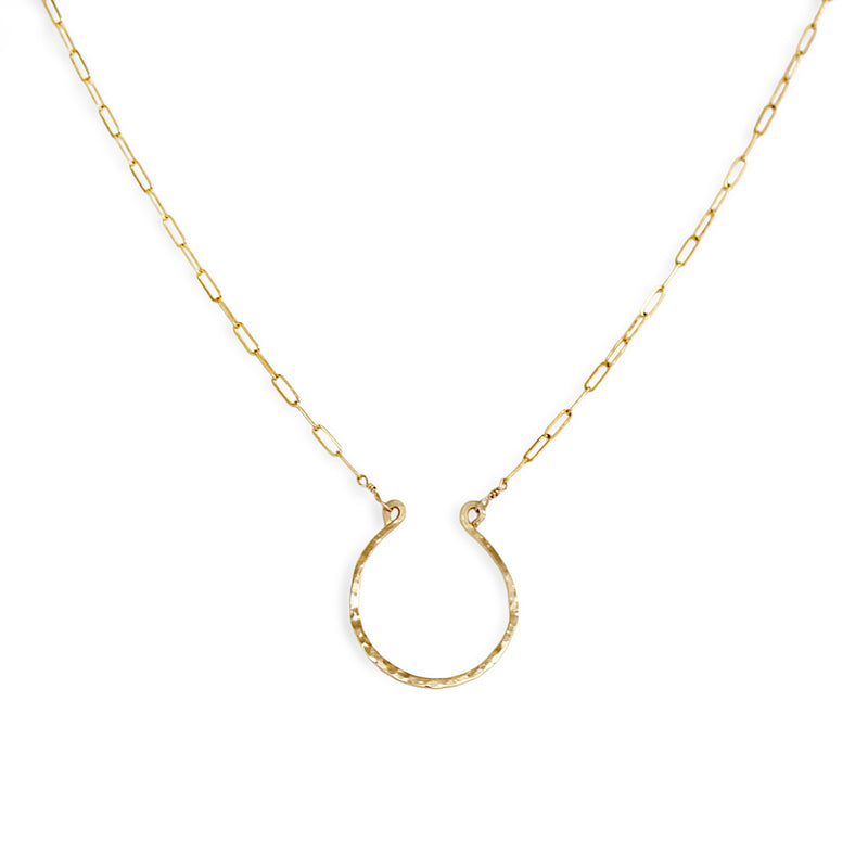 14k Gold-plated Good Luck Circle Pendant Necklace by